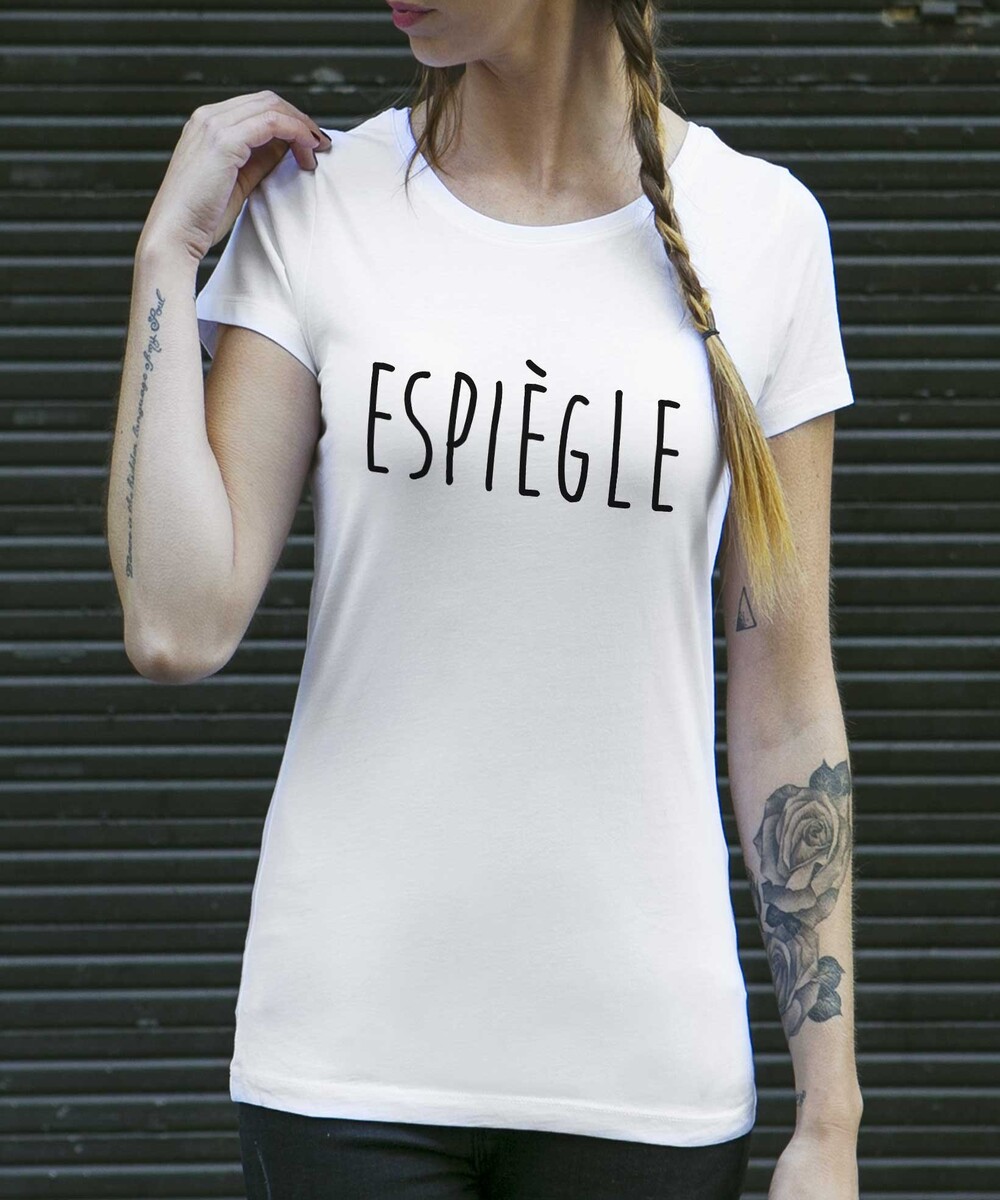 T-shirt pour Femme Femme Espiègle de couleur Blanc