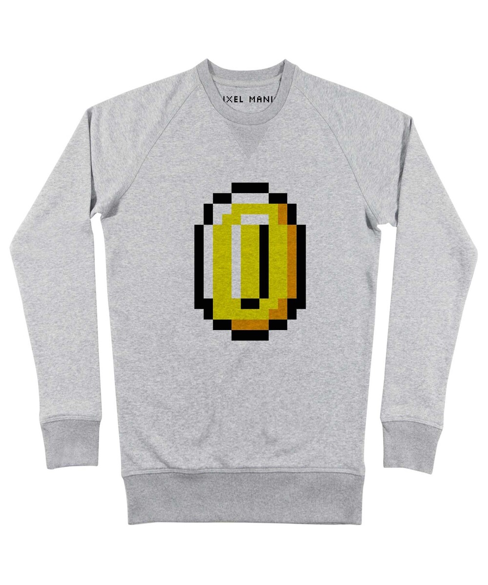 Sweat pour Homme Pixel Coin de couleur Gris chiné
