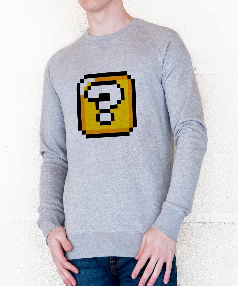Sweat pour Homme Cube Mystère de couleur Gris chiné