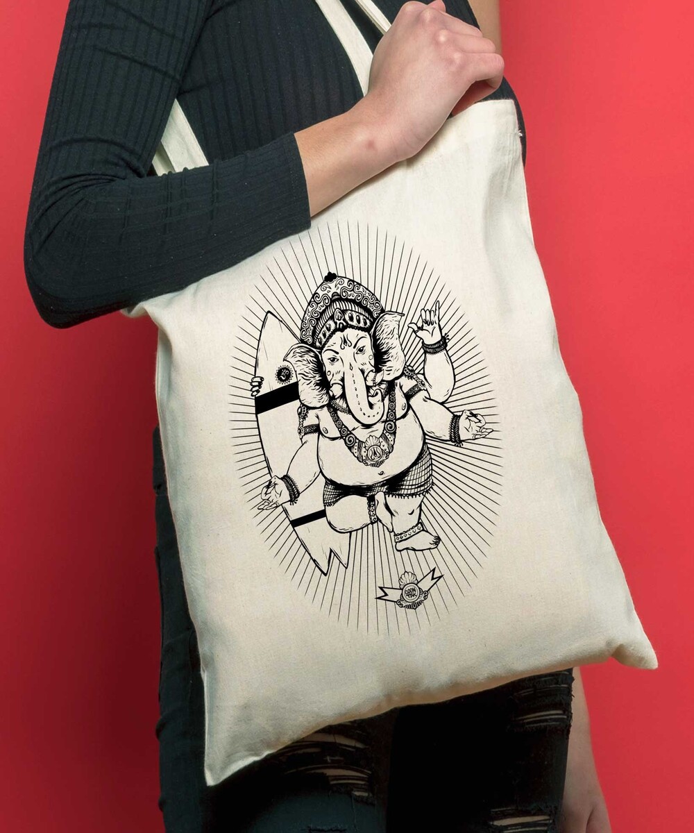 Tote Bag Ganesh de couleur Écru
