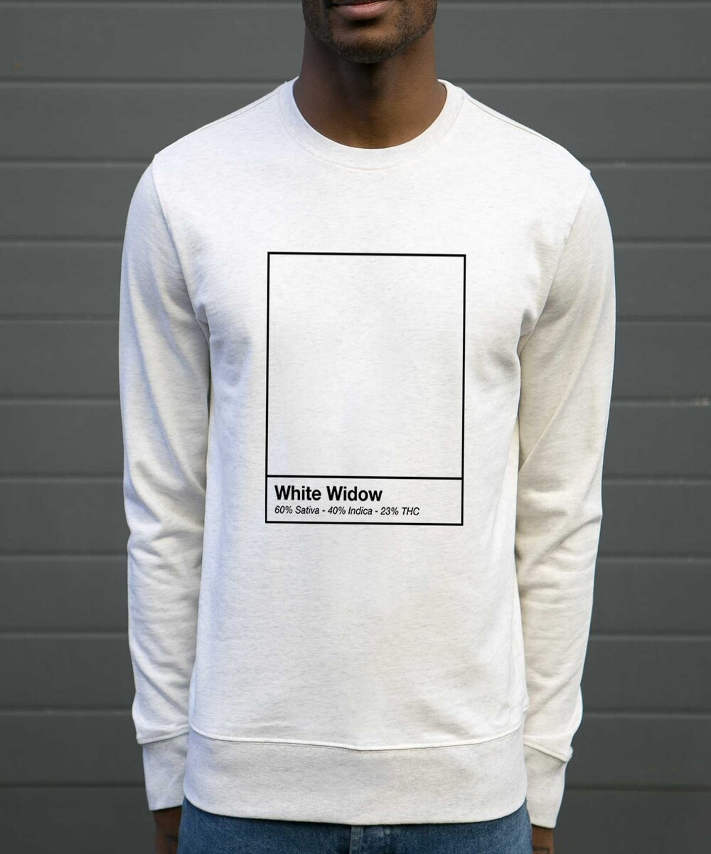 Sweat pour Homme White Widow de couleur Beige chiné