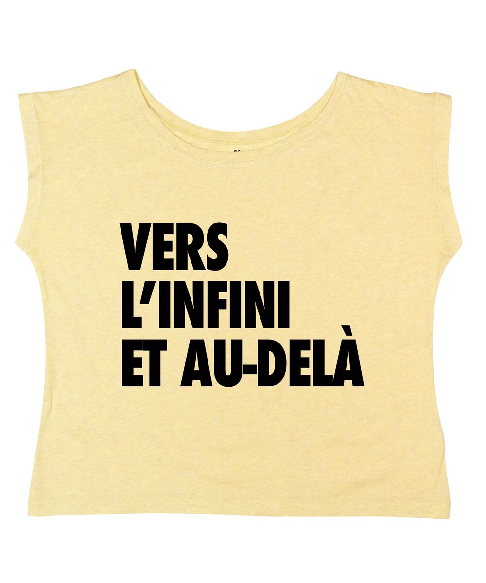 T-shirt pour Femme Loose Vers l'Infini et Au-delà de couleur Gris chiné