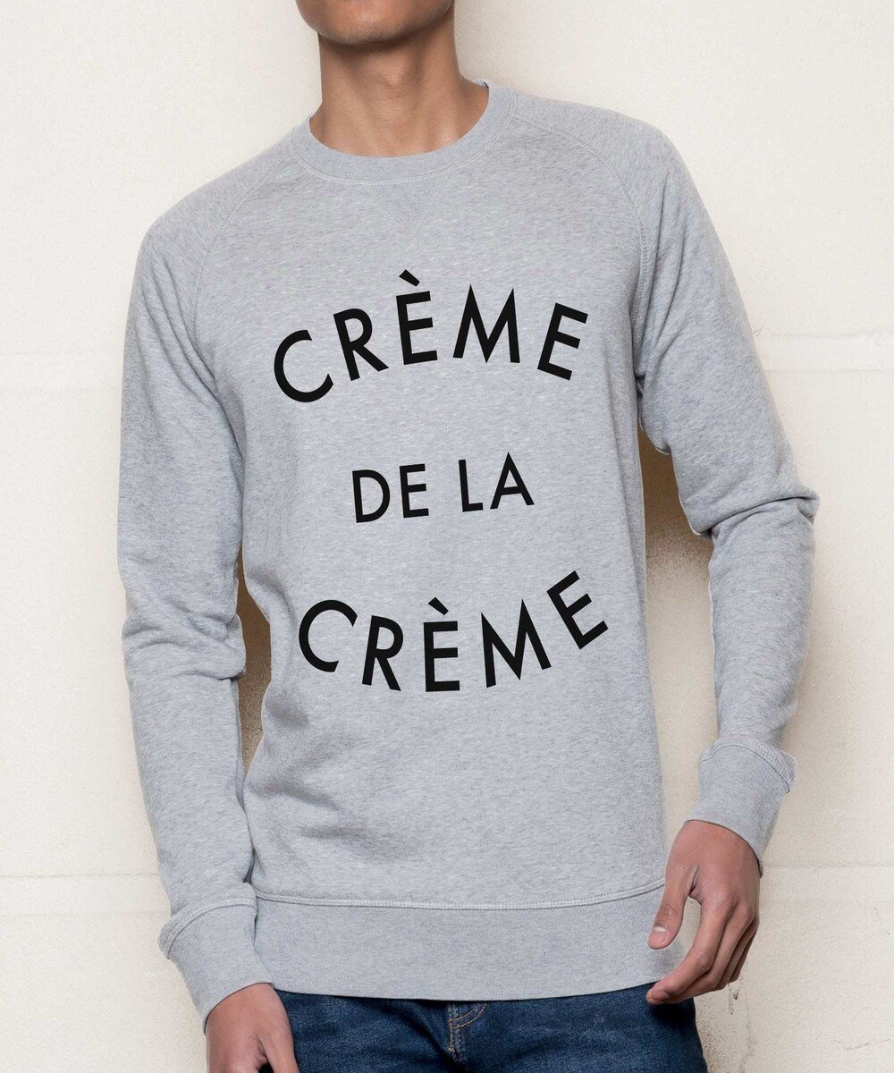 Sweat pour Homme Crème De La Crème de couleur Gris chiné