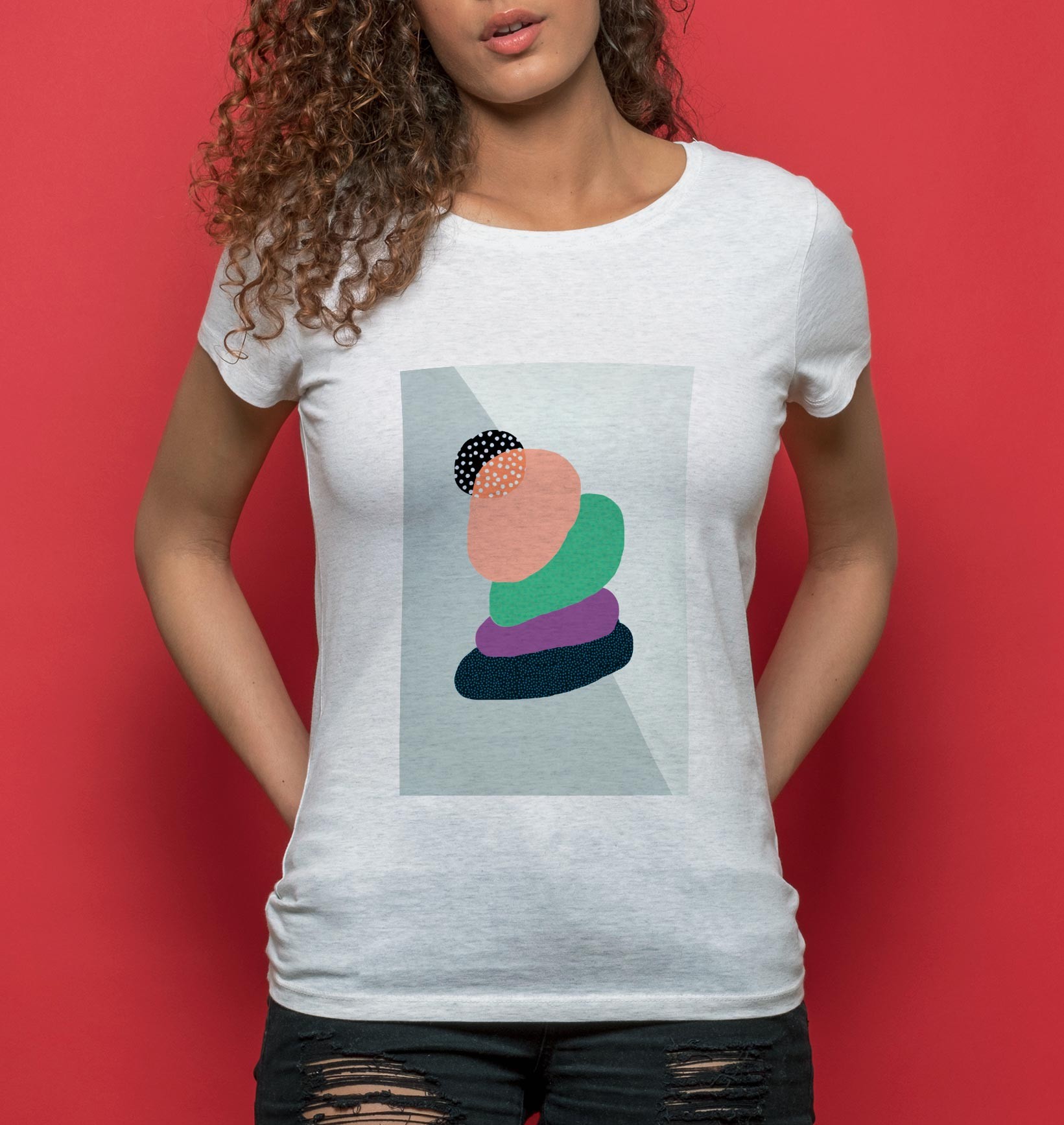 T-shirt Femme Zen de couleur Blanc par Aecho