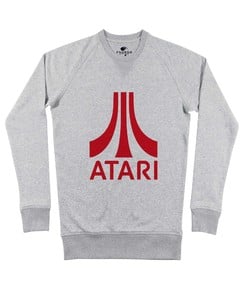 Sweat pour Homme Atari Logo Rouge de couleur Gris chiné