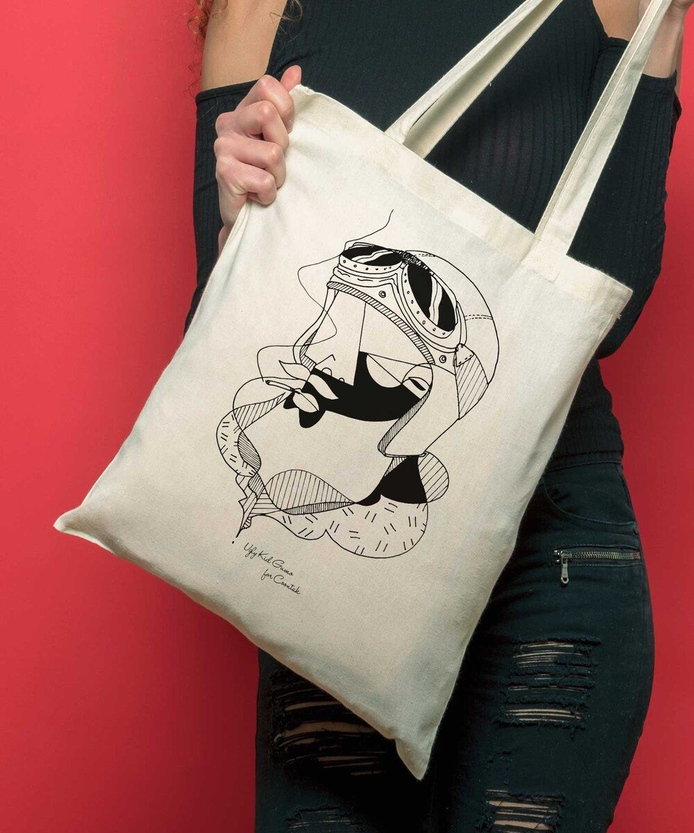 Tote Bag Dandy Rider de couleur Crème