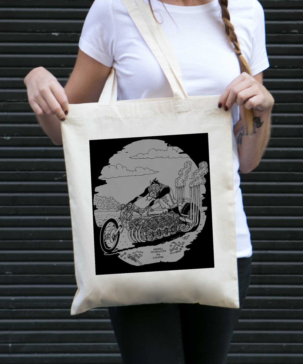 Tote Bag Dragster de couleur Gris