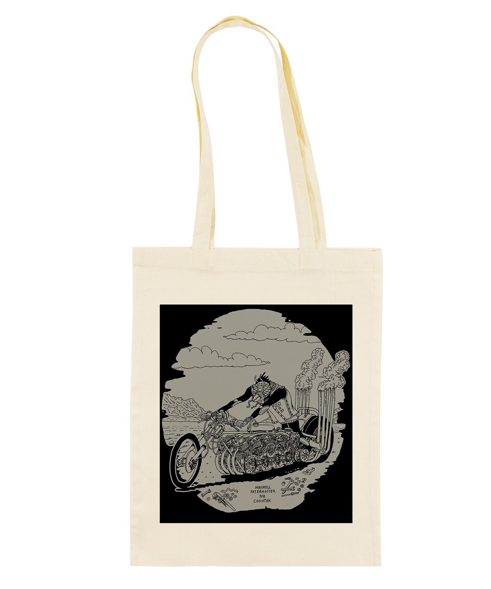 Tote Bag Dragster de couleur Crème
