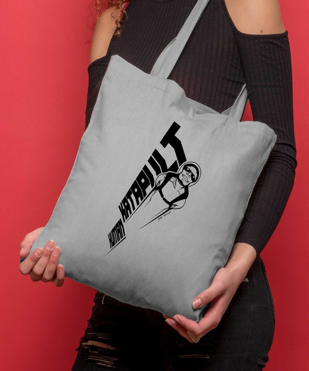 Tote Bag Human Katapult de couleur Gris