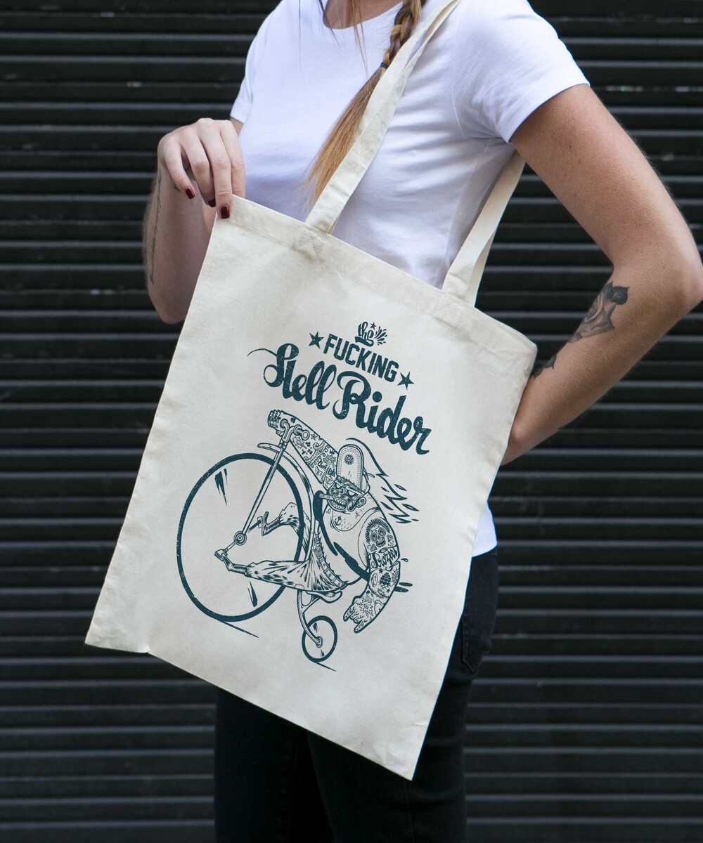 Tote Bag Hell Rider de couleur Crème