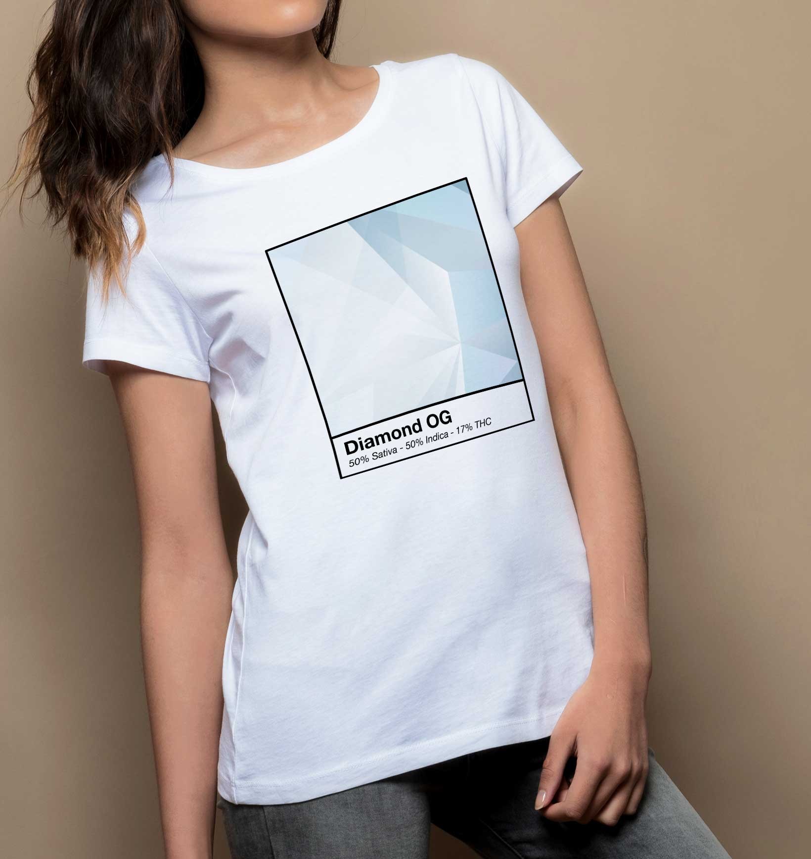 T-shirt Femme Diamond OG de couleur Blanc