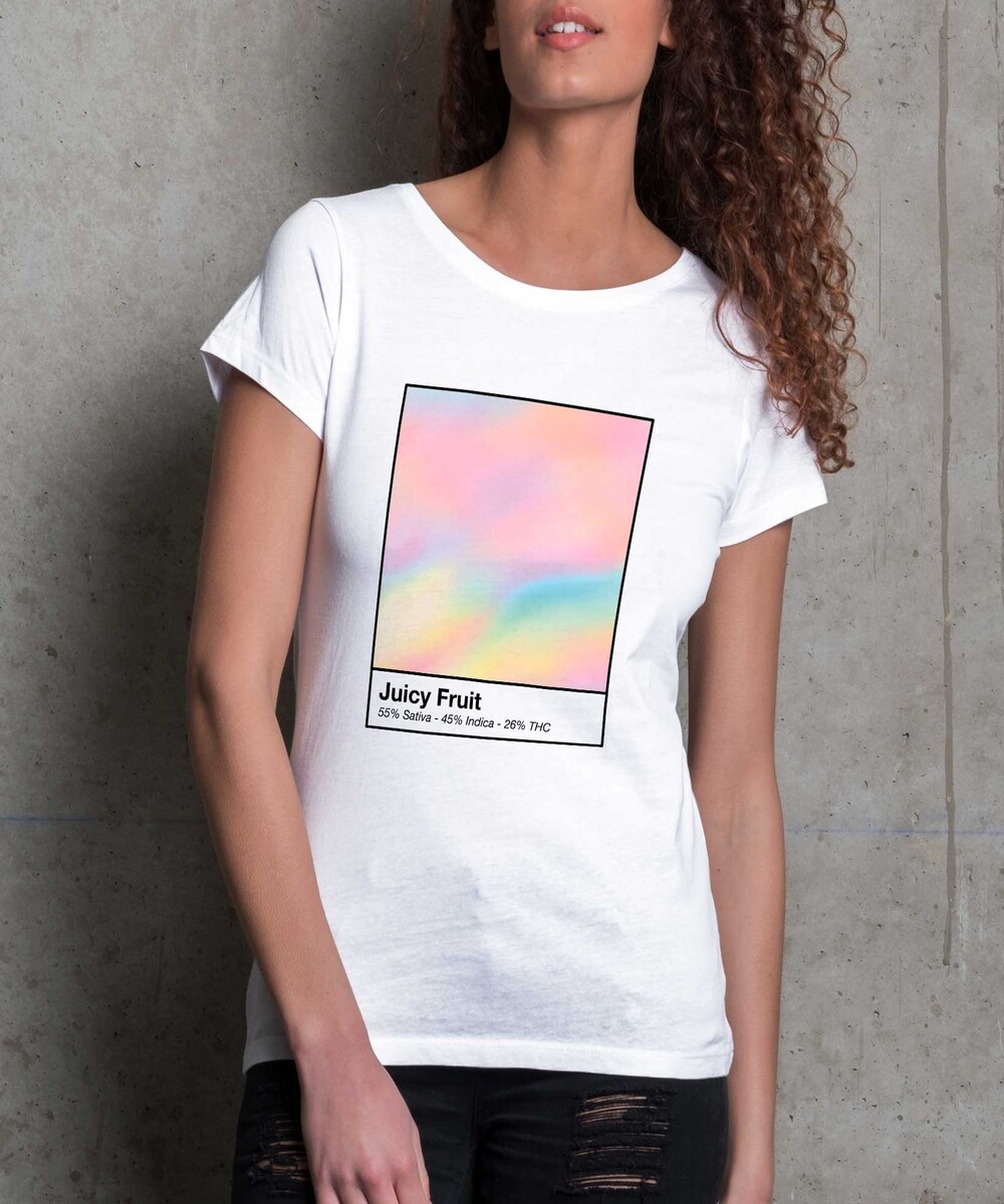 T-shirt pour Femme Femme Juicy Fruit de couleur Blanc
