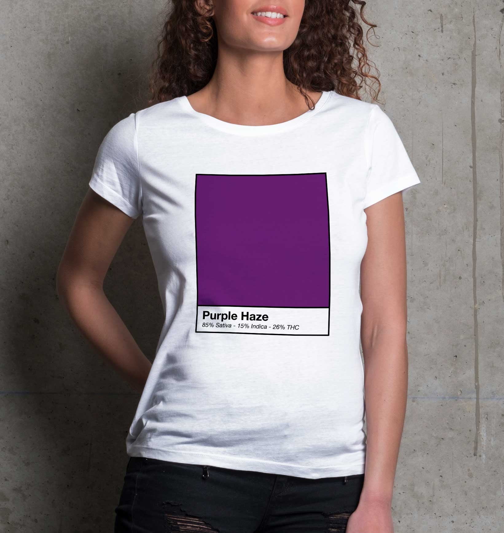 T-shirt Femme Purple Haze de couleur Blanc