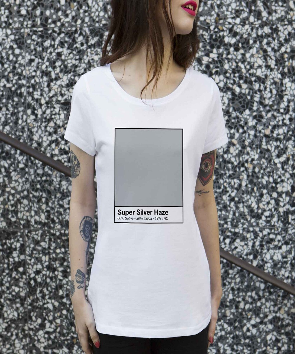 T-shirt pour Femme Femme Super Silver Haze de couleur Blanc