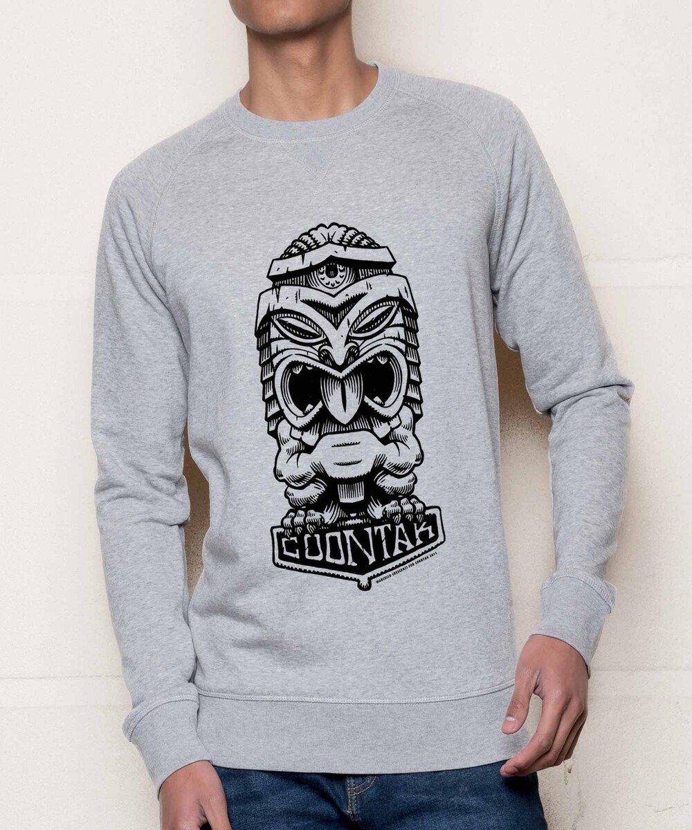 Sweat pour Homme Tiki de couleur Gris chiné