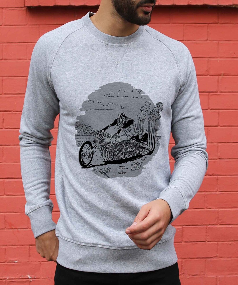 Sweat pour Homme Dragster de couleur Gris chiné
