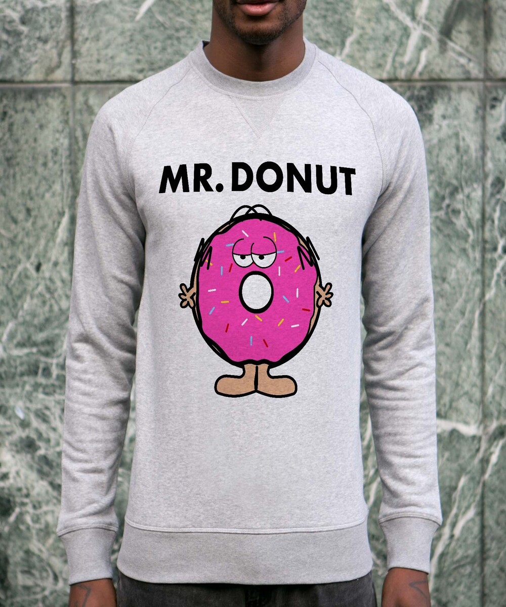 Sweat pour Homme Mister Donut de couleur Gris chiné