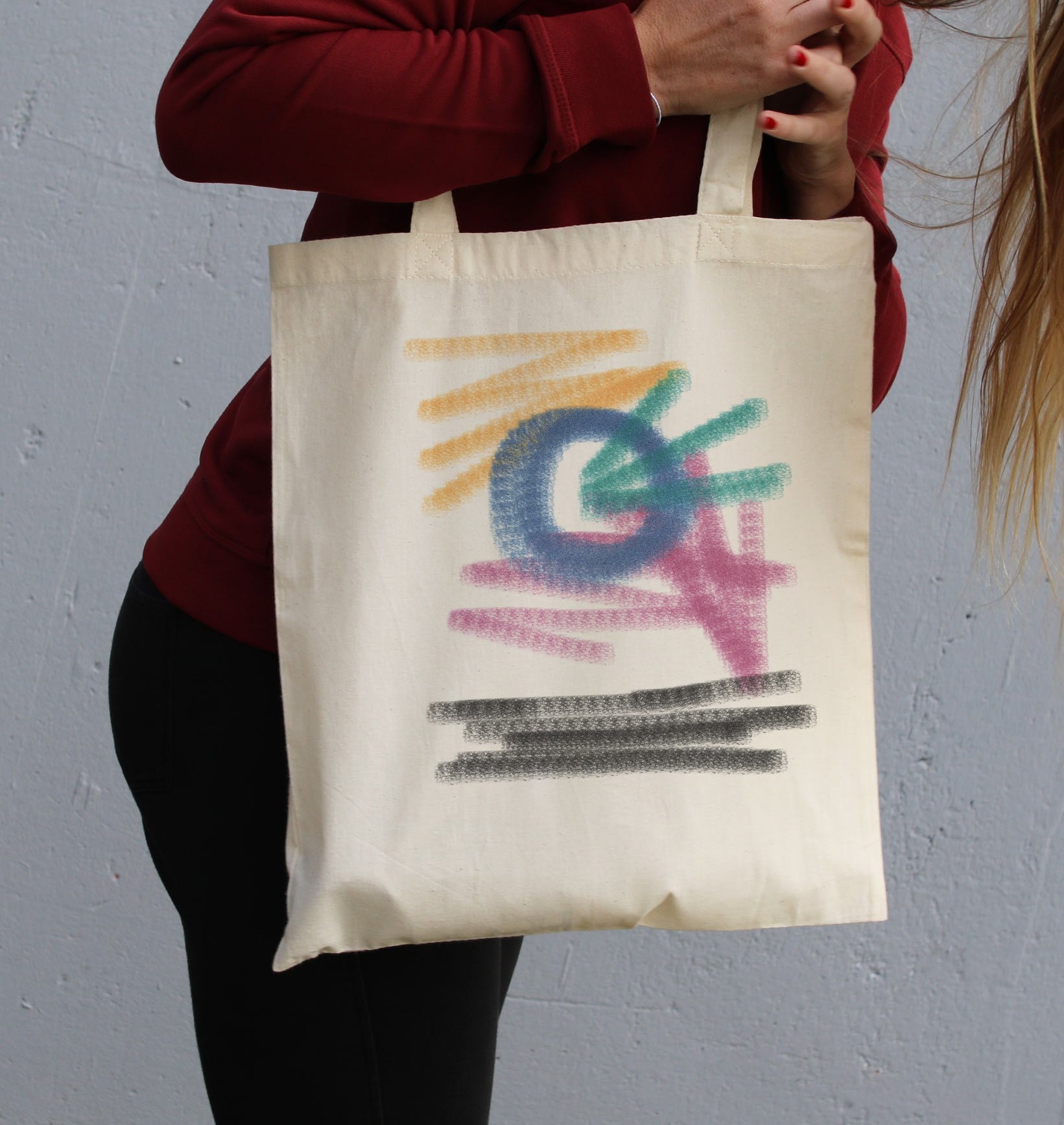 Tote Bag Naive de couleur Écru par Aecho