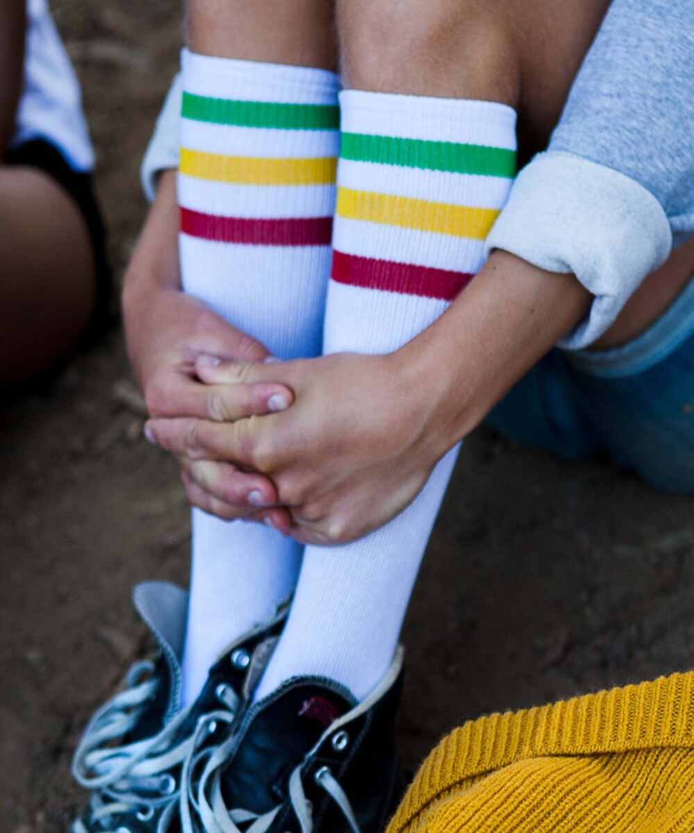 Chaussettes Hautes Rasta de couleur Blanc