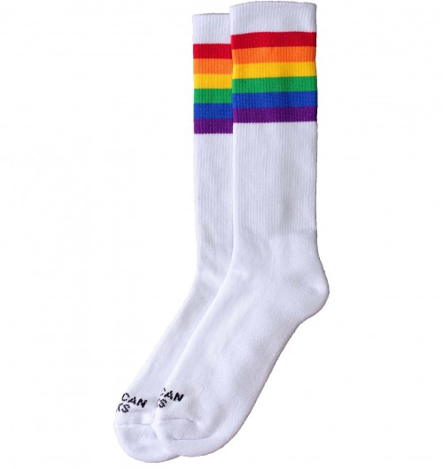Chaussettes Rainbow Pride de couleur Blanc