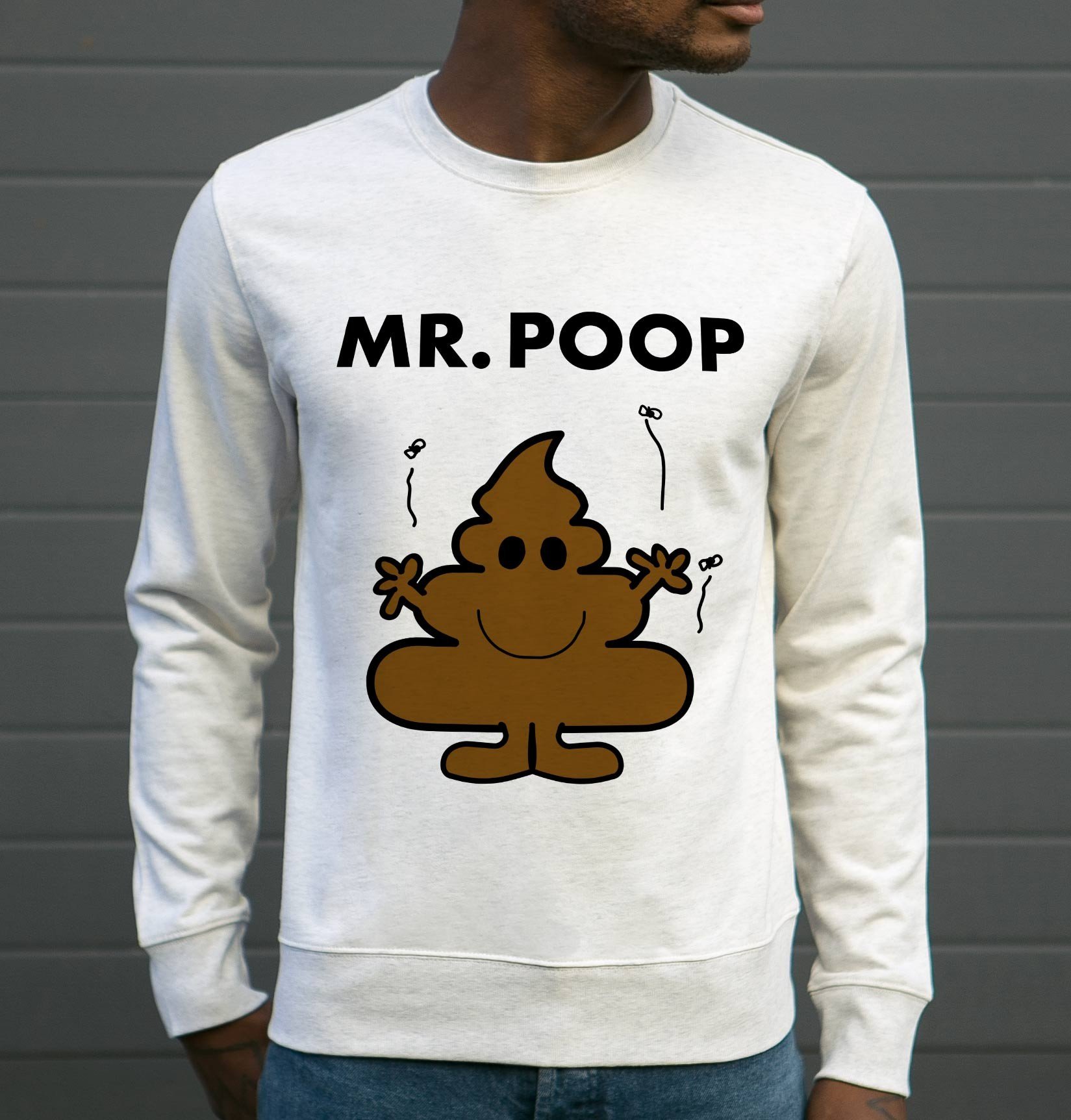 Sweat Mister Poop de couleur Gris chiné