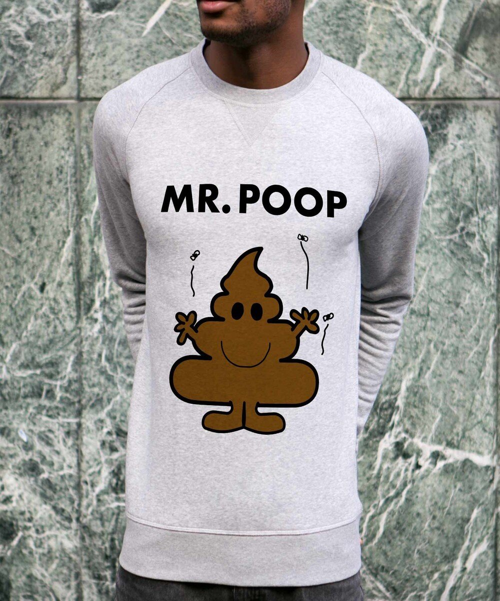Sweat pour Homme Mister Poop de couleur Gris chiné