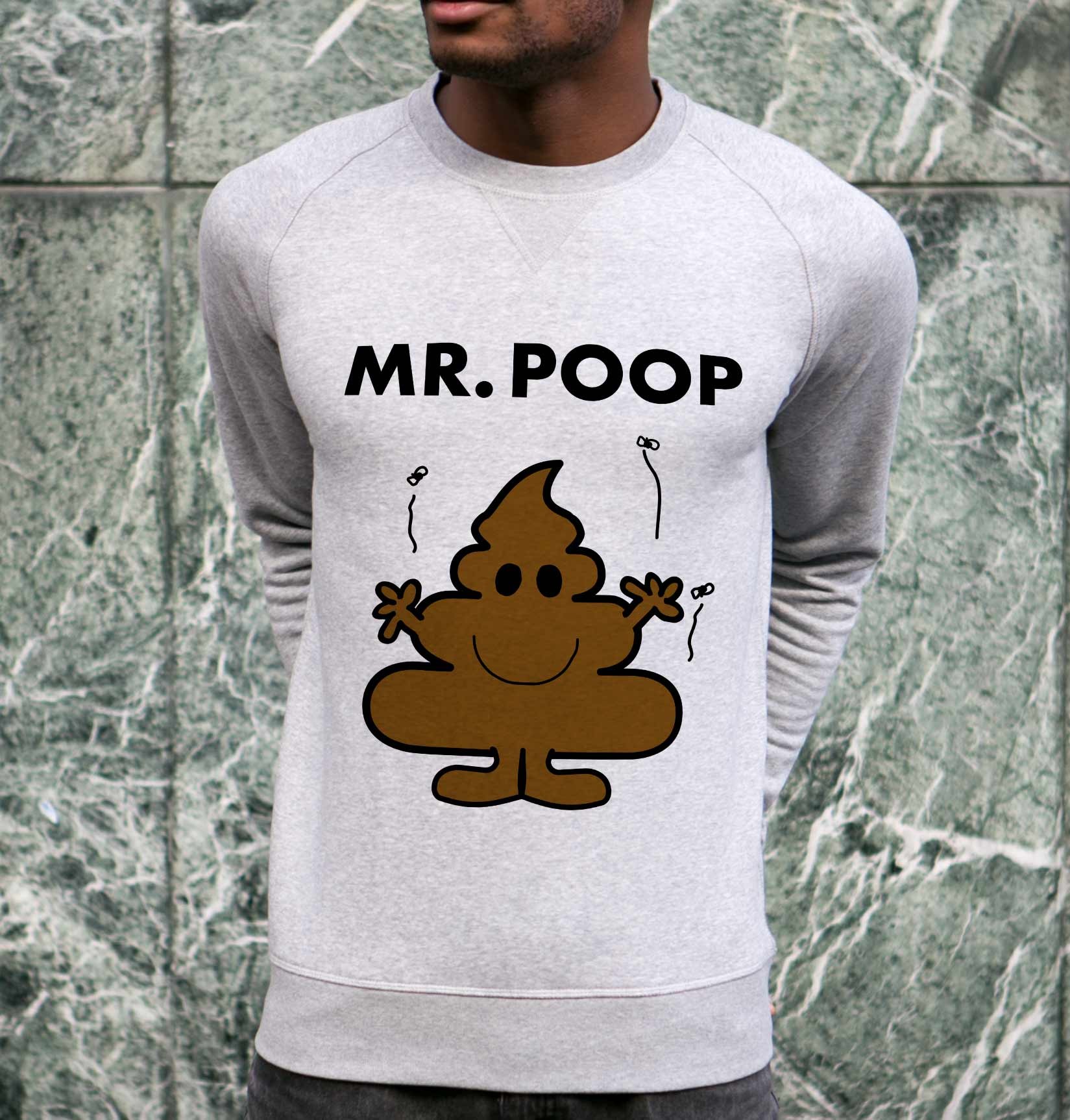 Sweat Mister Poop de couleur Gris chiné