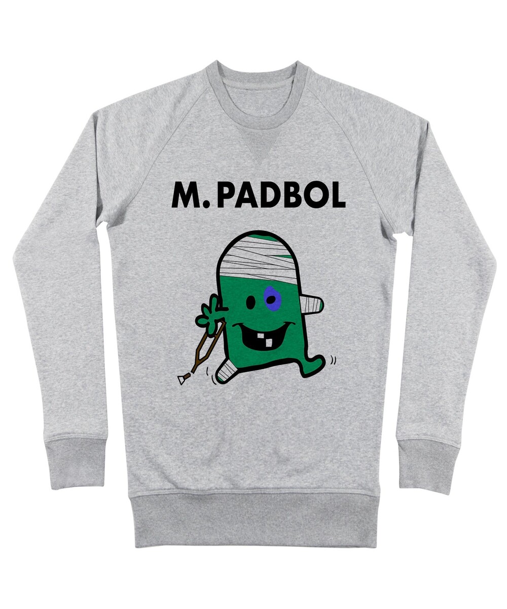 Sweat pour Homme Monsieur Padbol de couleur Gris chiné