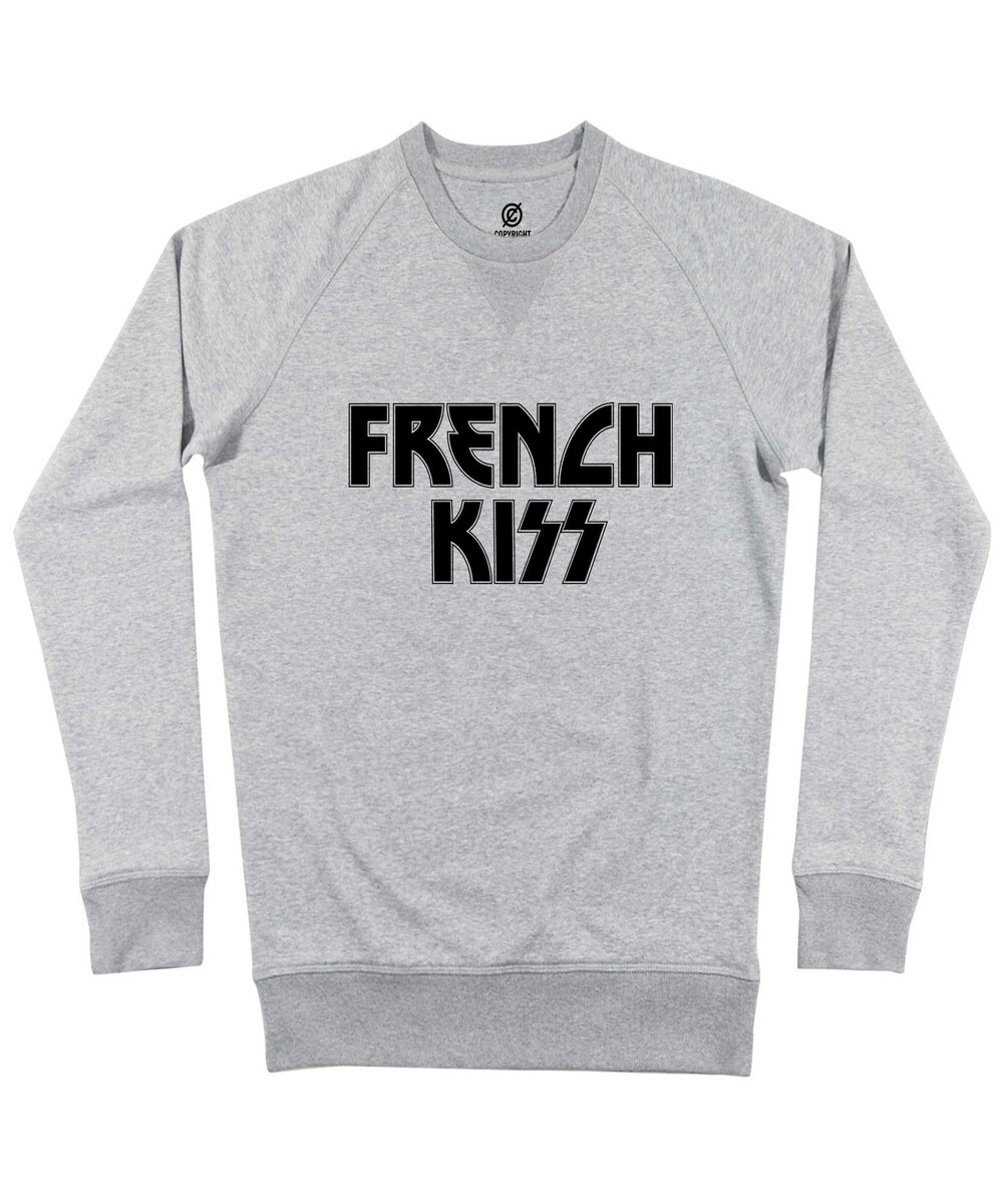 Sweat pour Homme French Kiss de couleur Gris chiné