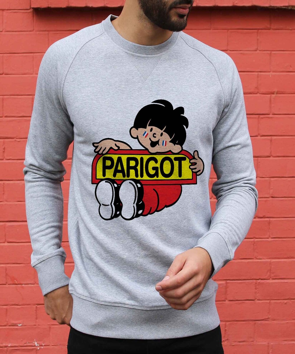 Sweat pour Homme Parigot de couleur Gris chiné