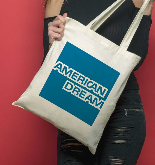 Tote Bag American Dream de couleur Écru