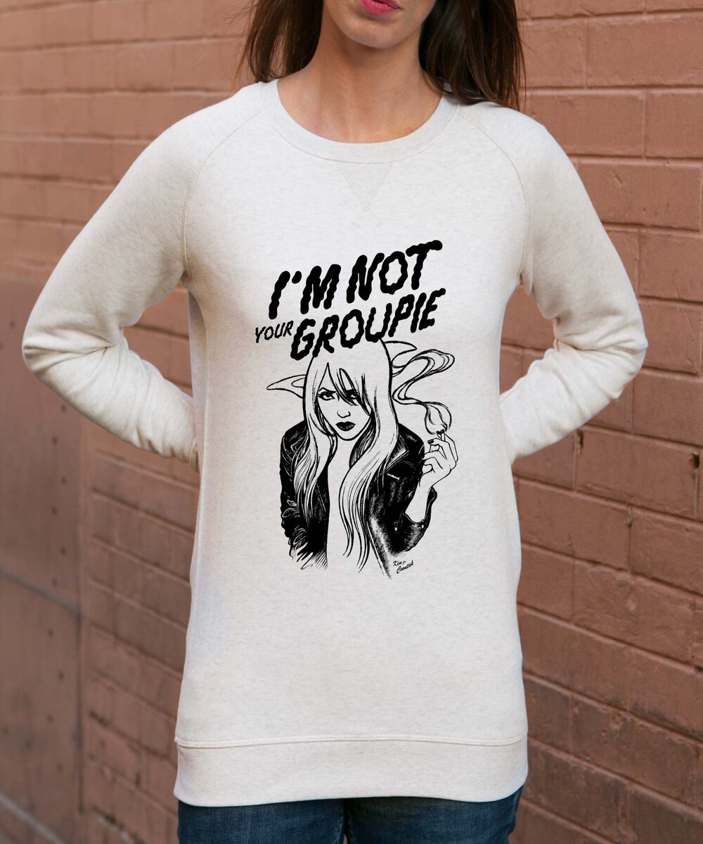 Sweat pour Femme Groupie de couleur Beige chiné