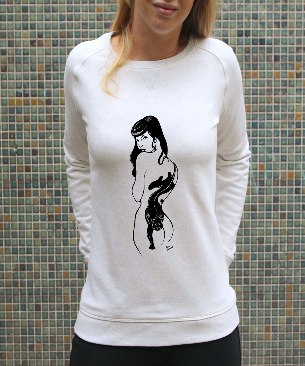 Sweat pour Femme Betty de couleur Beige chiné
