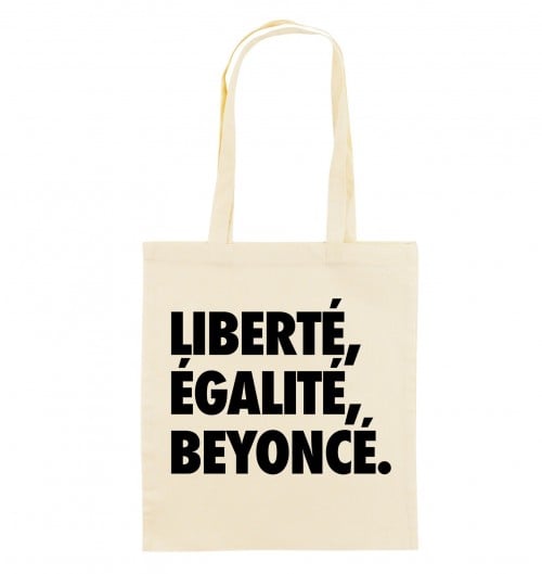 Tote Bag Liberté Egalité Beyoncé de couleur Écru
