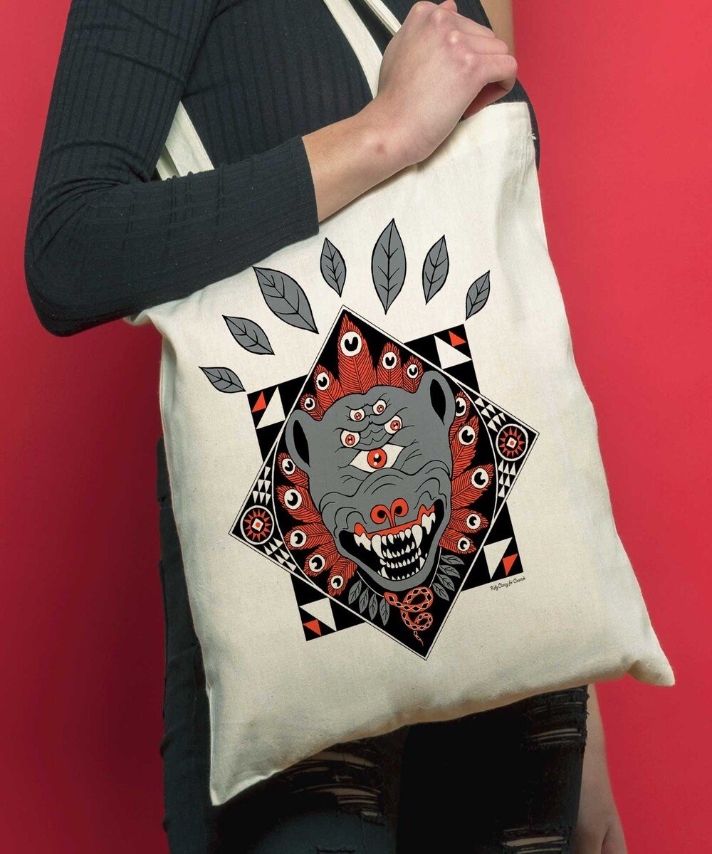 Tote Bag Ayawaska de couleur Crème