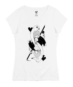 T-shirt pour Femme Card Girl de couleur Blanc