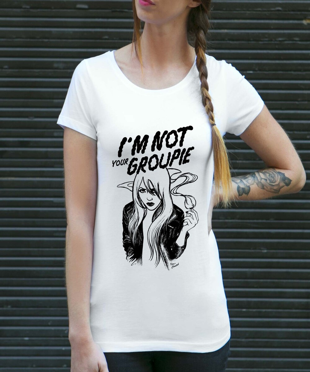 T-shirt pour Femme Groupie de couleur Blanc