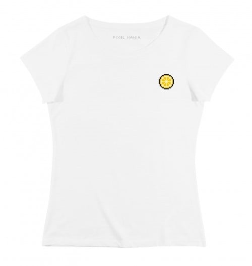 T-shirt pour Femme Femme Pixel Citron de couleur Blanc