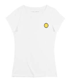 T-shirt pour Femme Femme Pixel Citron de couleur Blanc