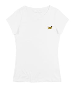 T-shirt pour Femme Femme Pixel Banane de couleur Blanc