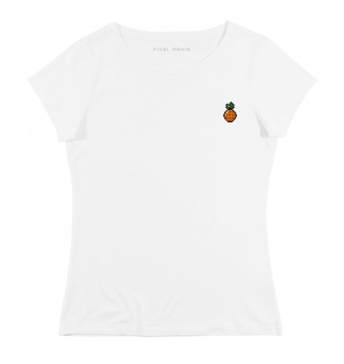 T-shirt pour Femme Femme Pixel Ananas de couleur Blanc