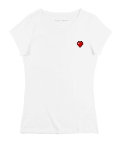 T-shirt Femme avec un Femme Pixel Coeur Grafitee