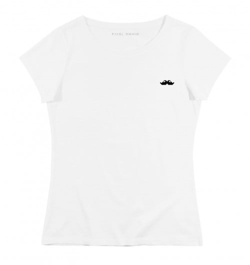 T-shirt Femme avec un Femme Pixel Moustache Grafitee