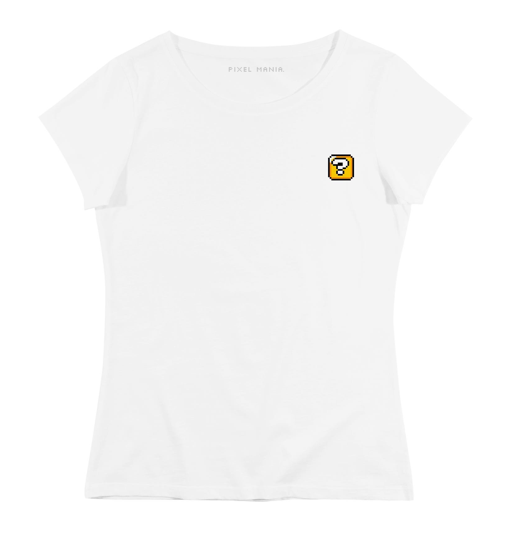 T-shirt Femme avec un Femme Pixel Cube Mystère Grafitee