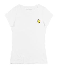 T-shirt pour Femme Femme Pixel Coins de couleur Blanc