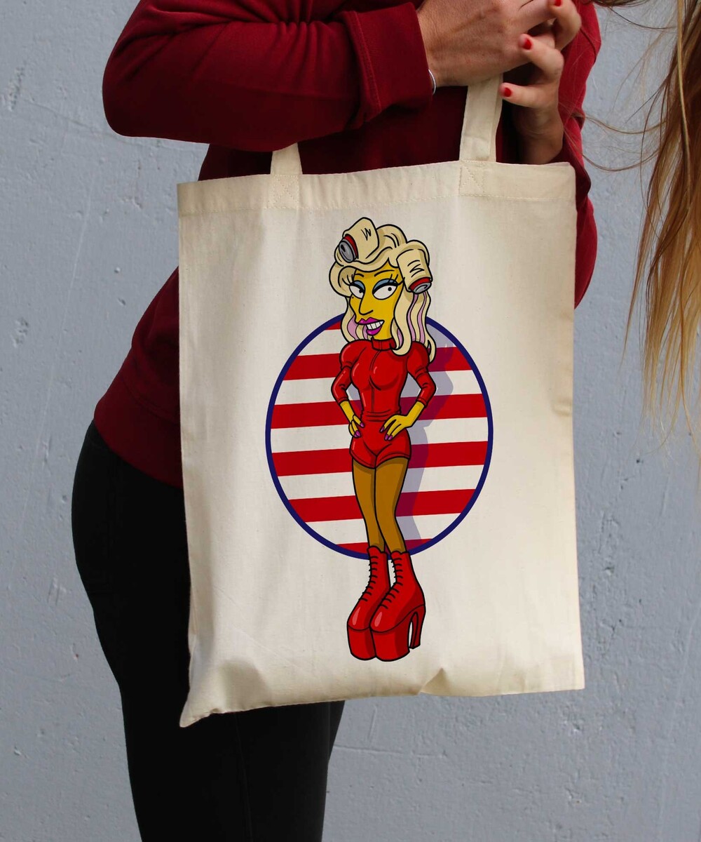Tote Bag Gaga Simpsonized de couleur Écru