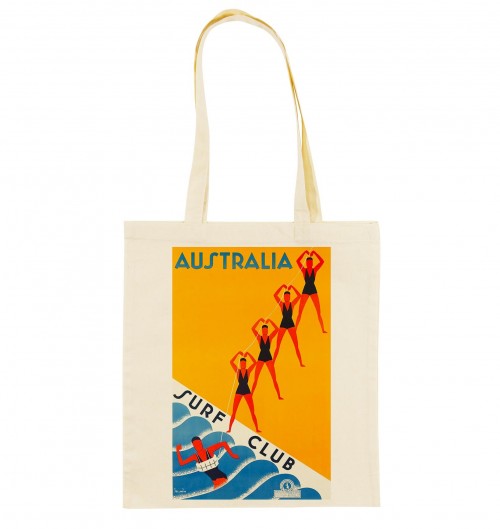 Tote Bag Australia Surf Club de couleur Écru