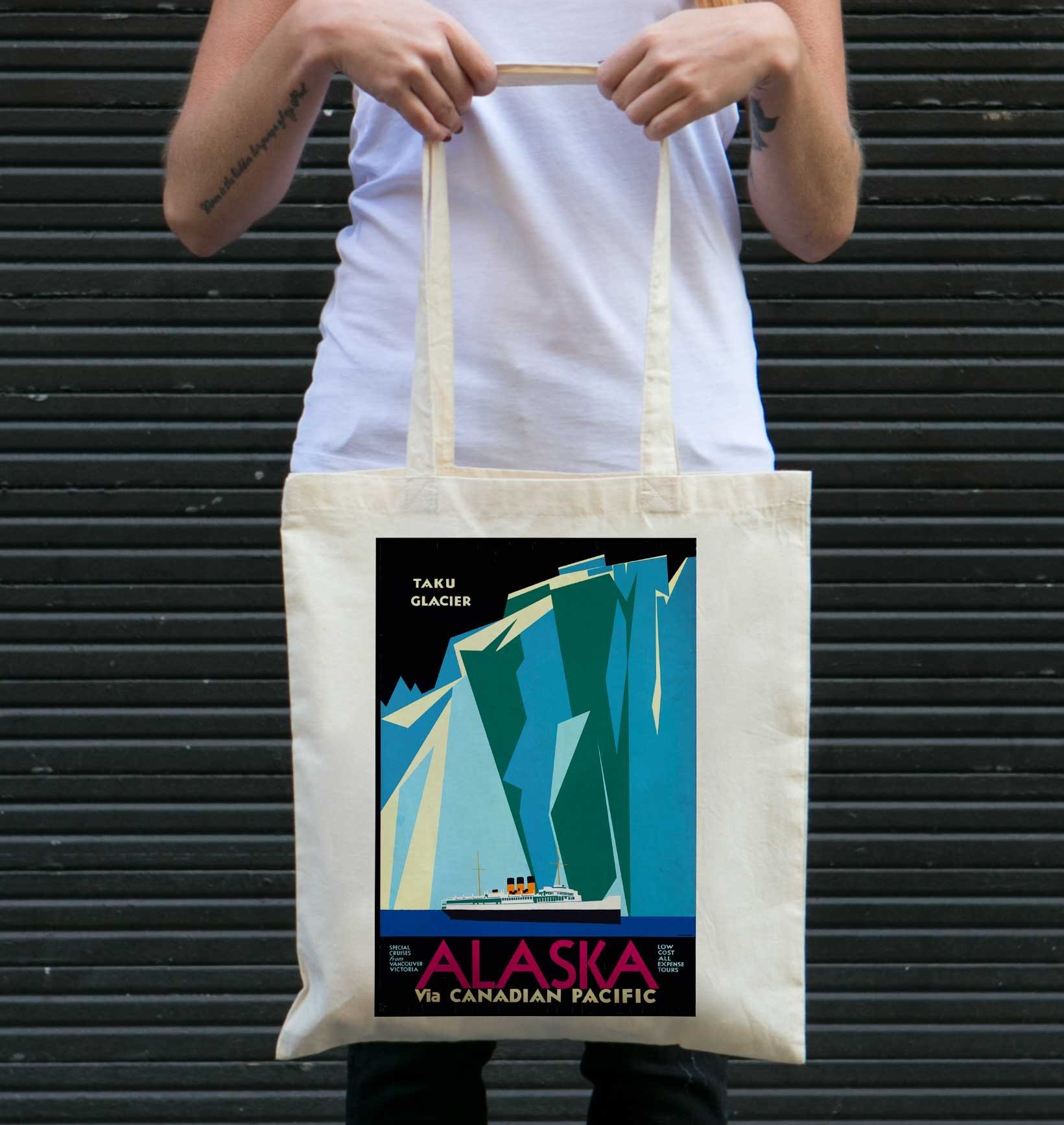 Tote Bag Alaska Glacier de couleur Écru