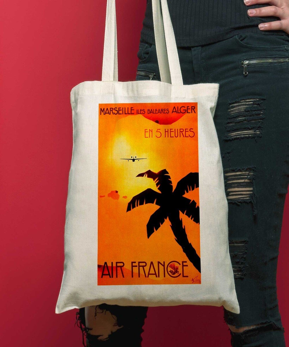 Tote Bag Voyage A Alger de couleur Crème