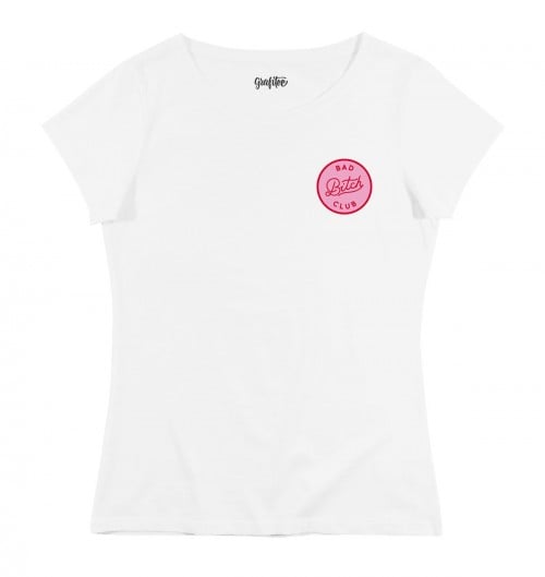 T-shirt pour Femme Bad Bitch Club de couleur Blanc